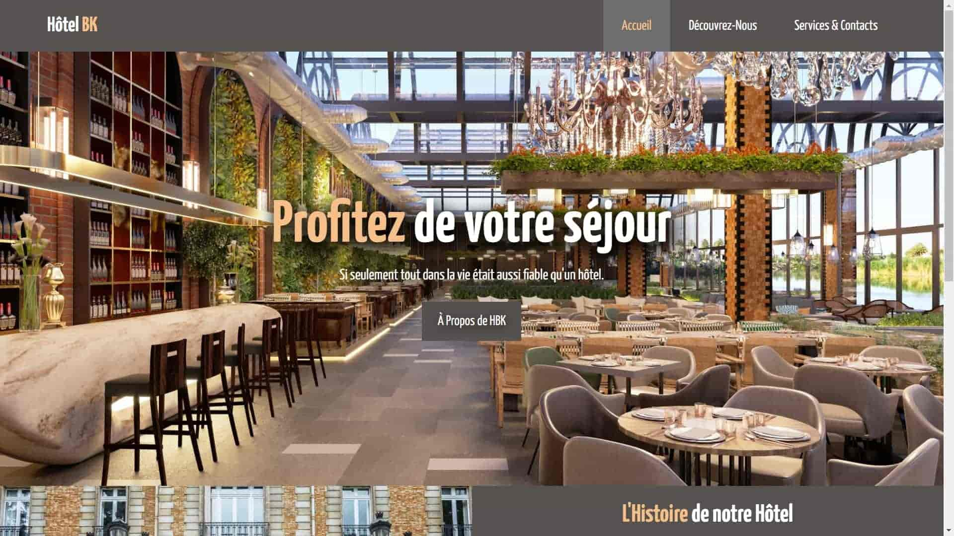 Reproduction d'un site d'hotel